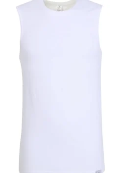 Gotzburg heren shirt mouwloos slim fit O-hals 95/5 (1-pack), heren ondershirt stretchkatoen, wit