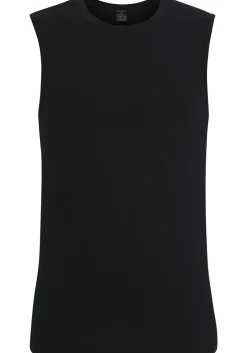 Gotzburg heren shirt mouwloos slim fit O-hals 95/5 (1-pack), heren ondershirt stretchkatoen, zwart