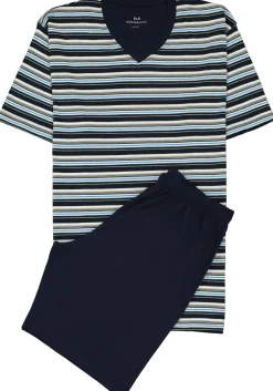 Gotzburg heren shortama, blauw gestreept
