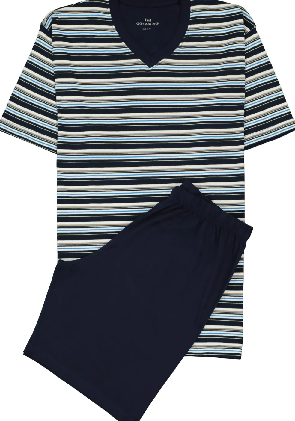 Gotzburg heren shortama, blauw gestreept