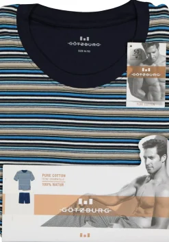 Gotzburg heren shortama, blauw gestreept