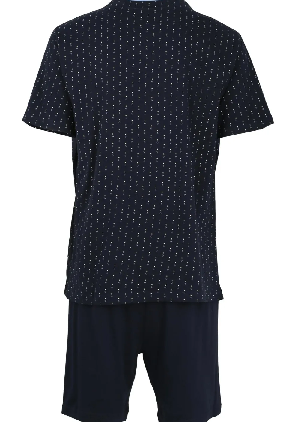 Gotzburg heren shortama, blauw met lichtblauw en wit dessin