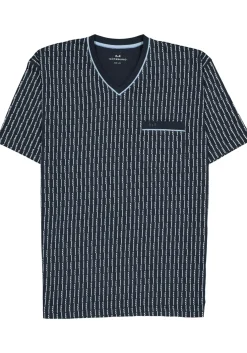 Gotzburg heren shortama, blauw met lichtblauw en wit dessin