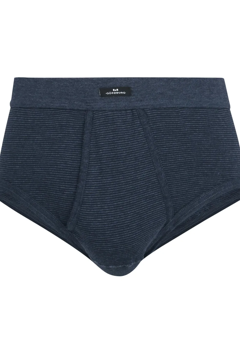 Gotzburg heren slip met gulp (1-pack), middenblauw gestreept