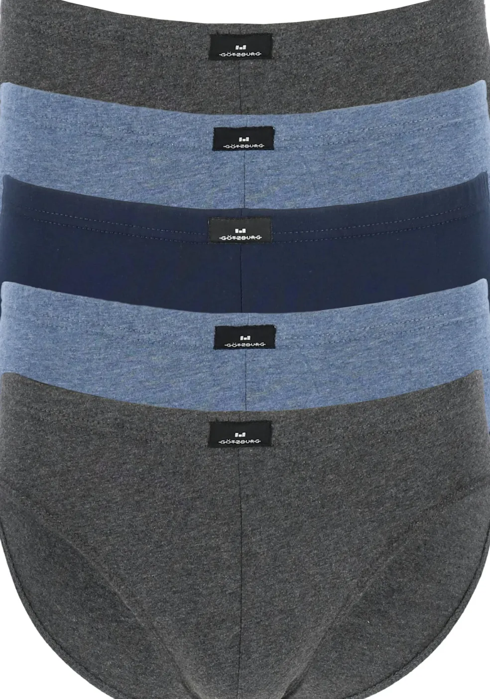 Gotzburg heren slips (5-pack), blauw en grijs