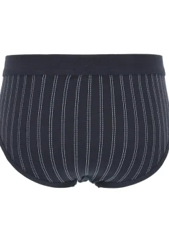 Gotzburg heren slips (2-pack), heren slips in Feinripp met gulp, donkerblauw dessin