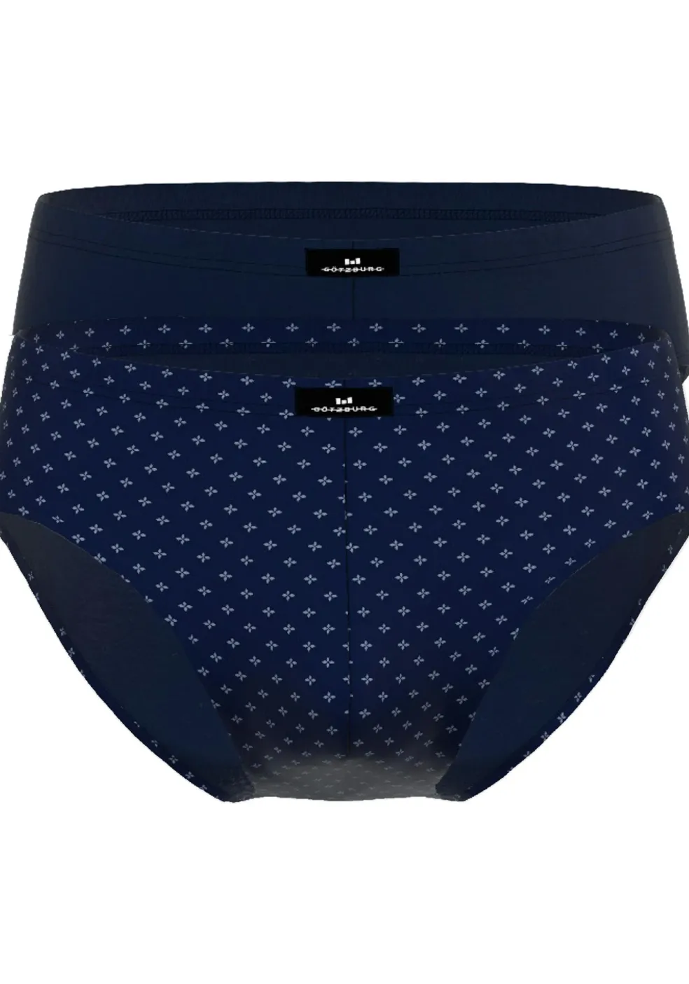 Gotzburg heren sport slip (2-pack), donkerblauw mini dessin