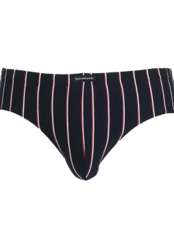 Gotzburg heren sport slip (1-pack), donkerblauw met rood en wit gestreept