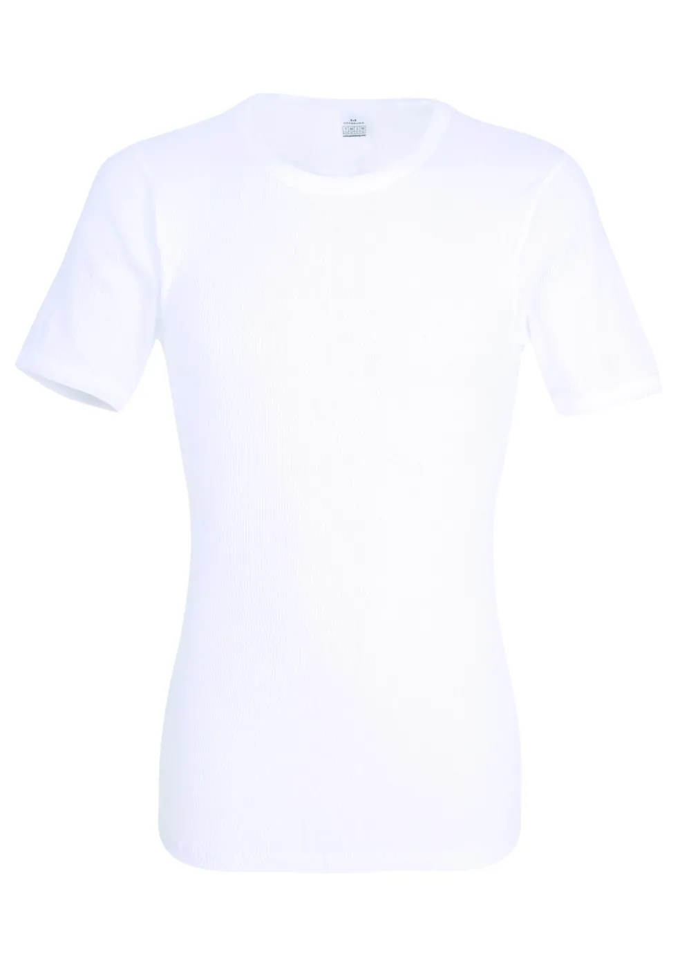Gotzburg heren T-shirt regular fit (1-pack), doppelripp heren shirt O-hals, wit