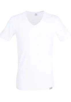 Gotzburg heren T-shirt slim fit V-hals 95/5 (1-pack), stretch ondershirt, wit
