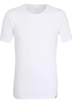 Gotzburg heren T-shirt slim fit O-hals 95/5 (1-pack), heren ondershirt stretchkatoen, wit