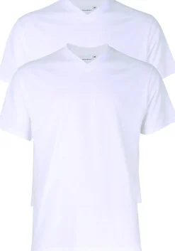 Gotzburg heren T-shirts regular fit V-hals (2-pack), wit