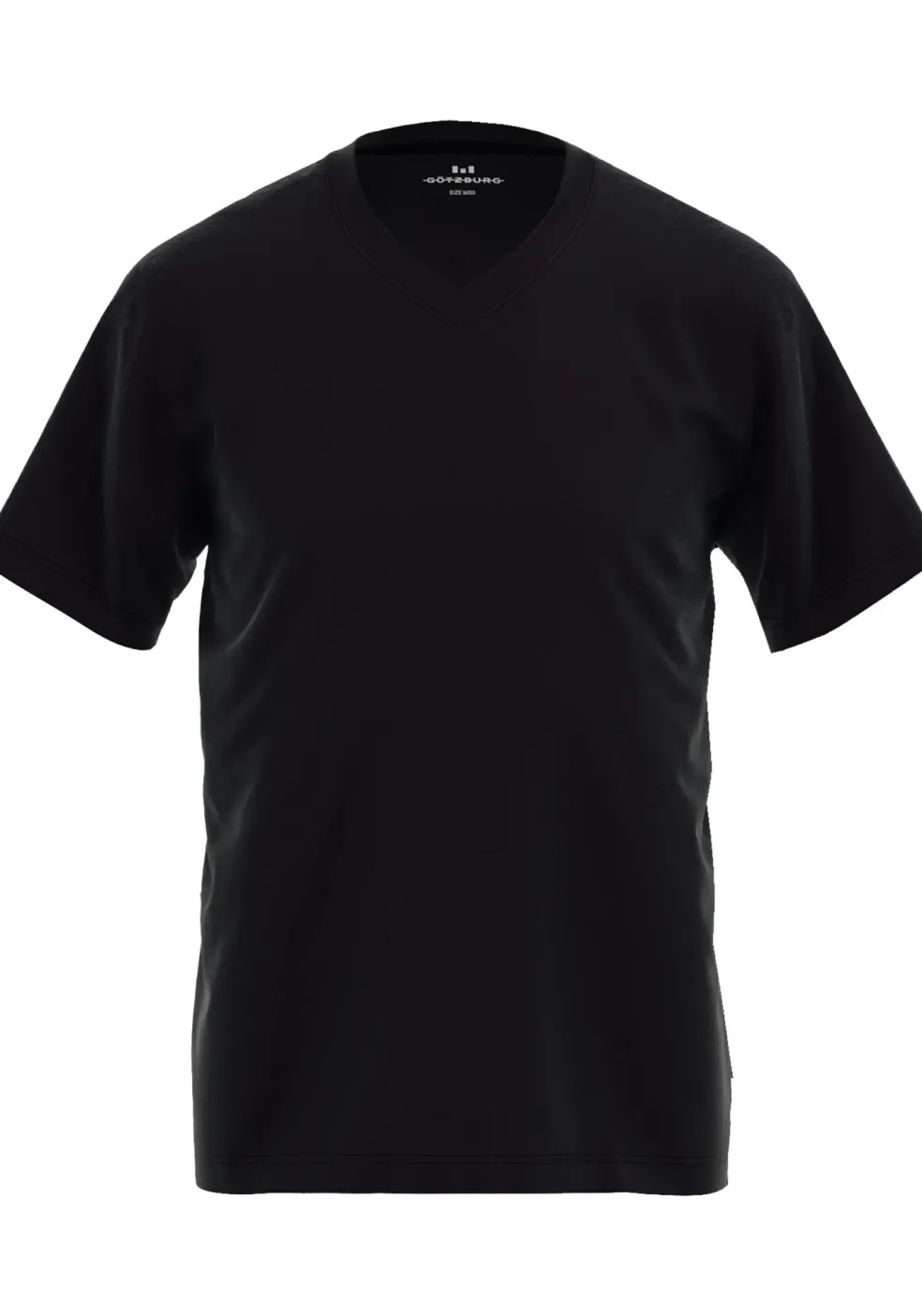 Gotzburg heren T-shirts regular fit V-hals (2-pack), zwart