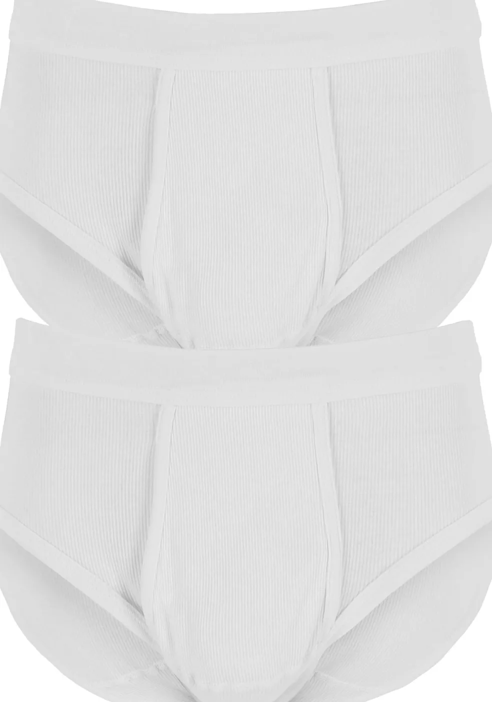 Gotzburg slips doppelripp (2-pack), heren slips met gulp, wit