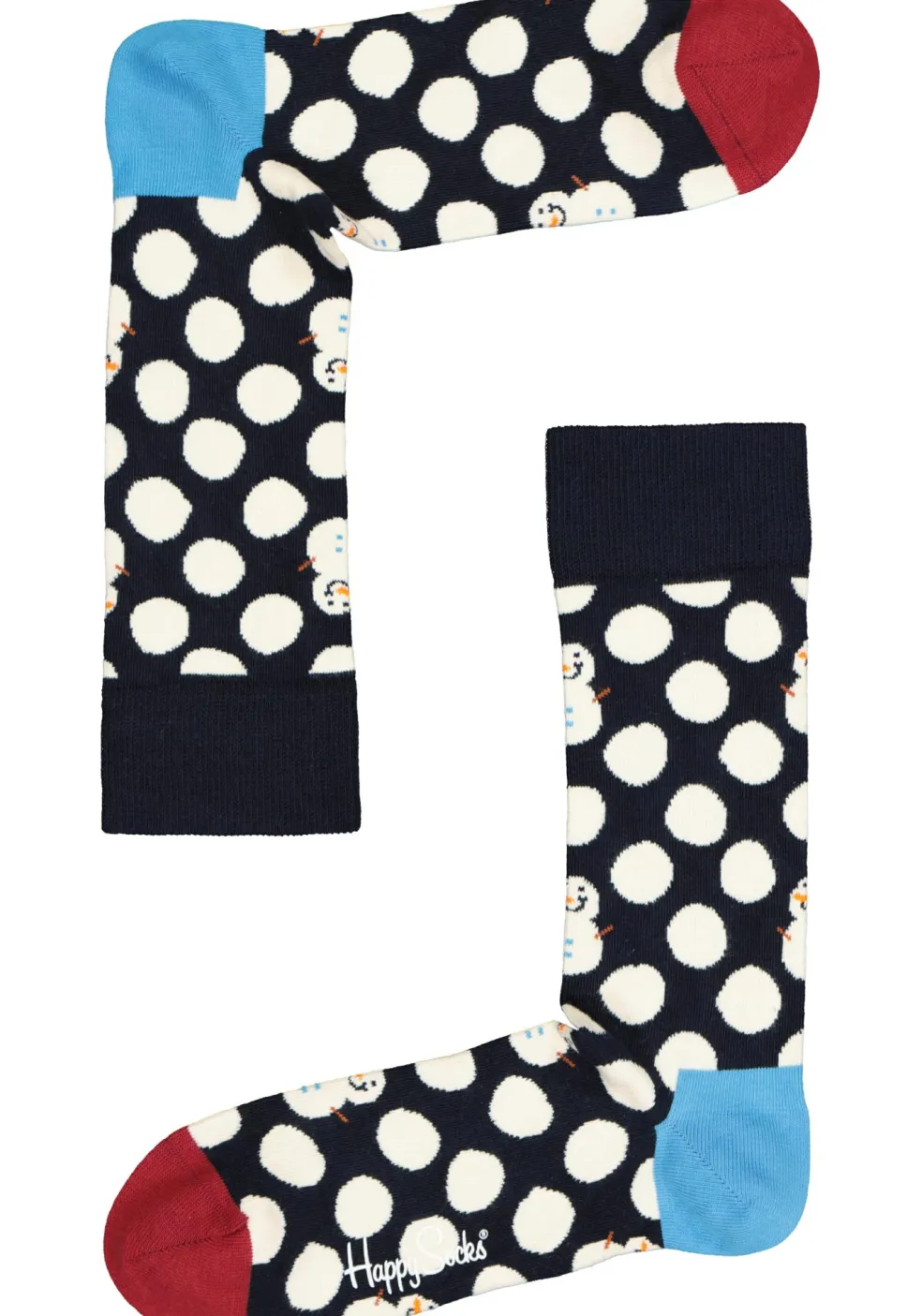 Happy Socks Big Dot Snowman Sock, blauw