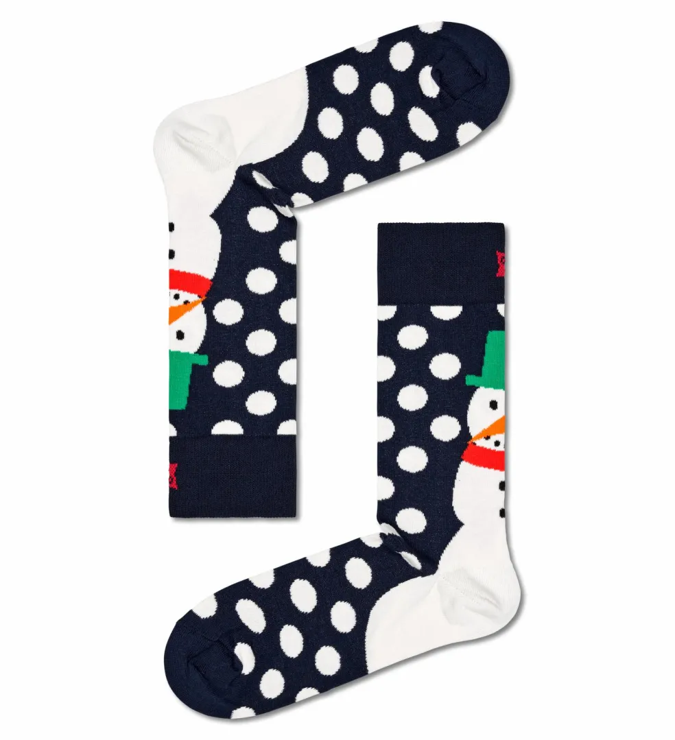 Happy Socks Snowman Socks Gift Set (3-pack), unisex sokken in cadeauverpakking