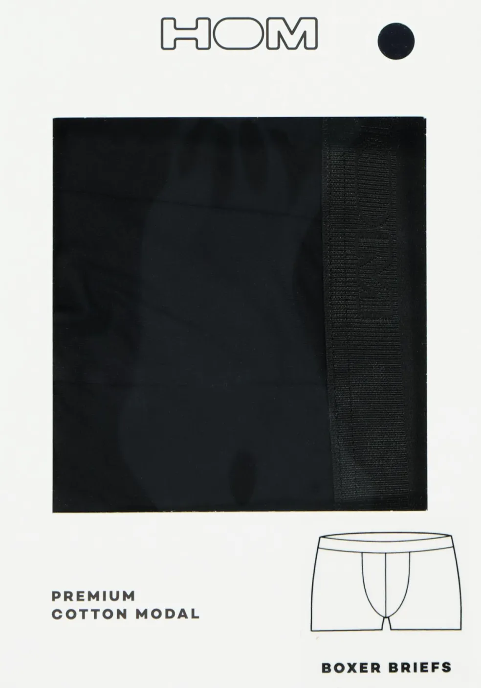 HOM Classic boxer briefs (1-pack), heren boxer kort, zwart