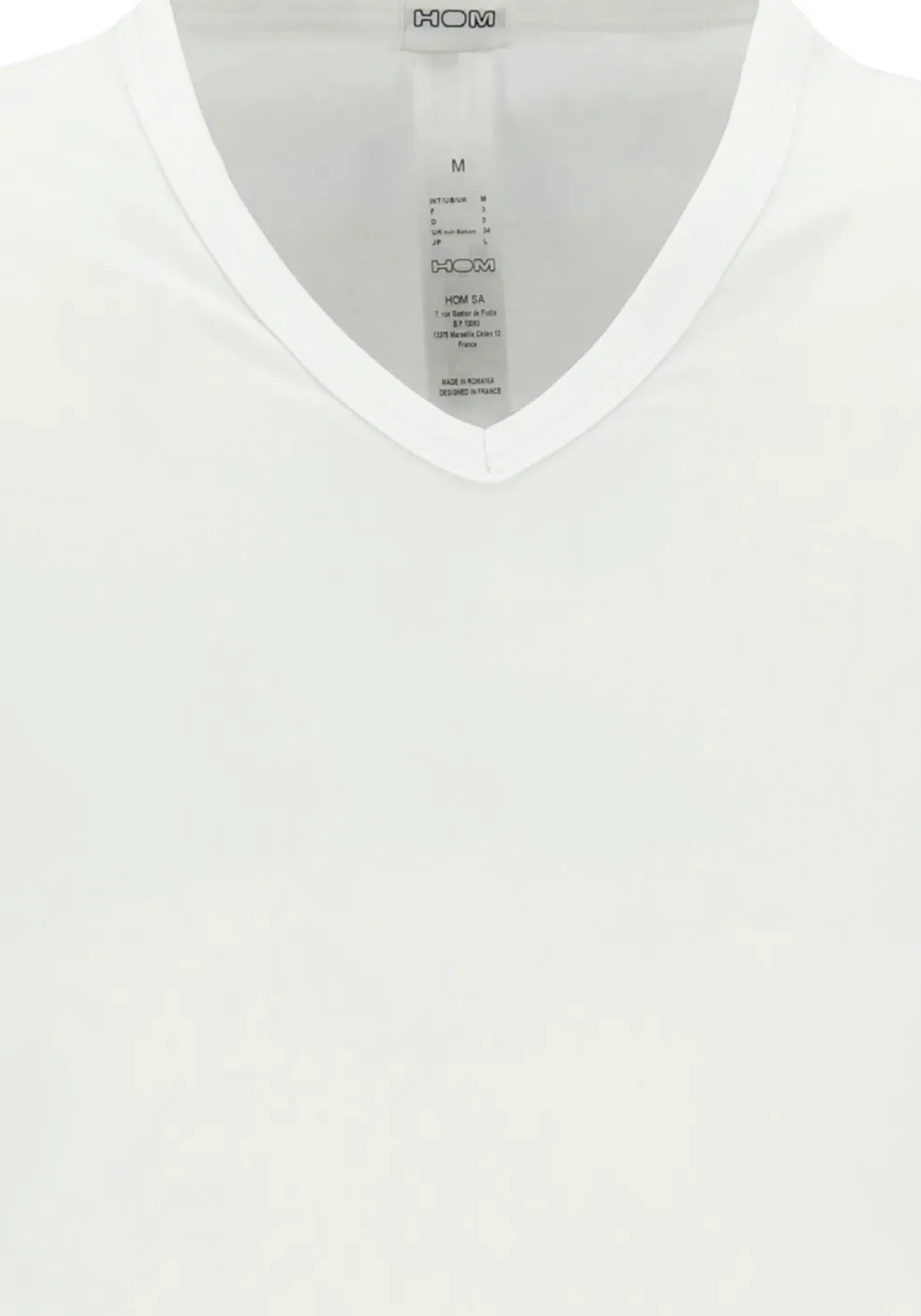 HOM Classic tee-shirt v neck (1-pack), heren T-shirt V-hals, wit