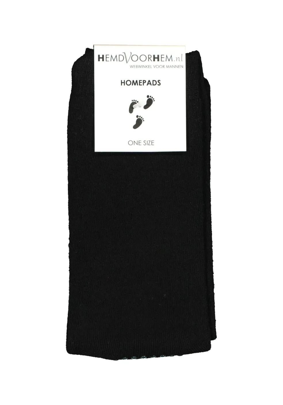 Homepads herensokken, zwart (groene noppen)