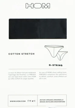 HOM Freddy g-string (1-pack), heren string, zwart