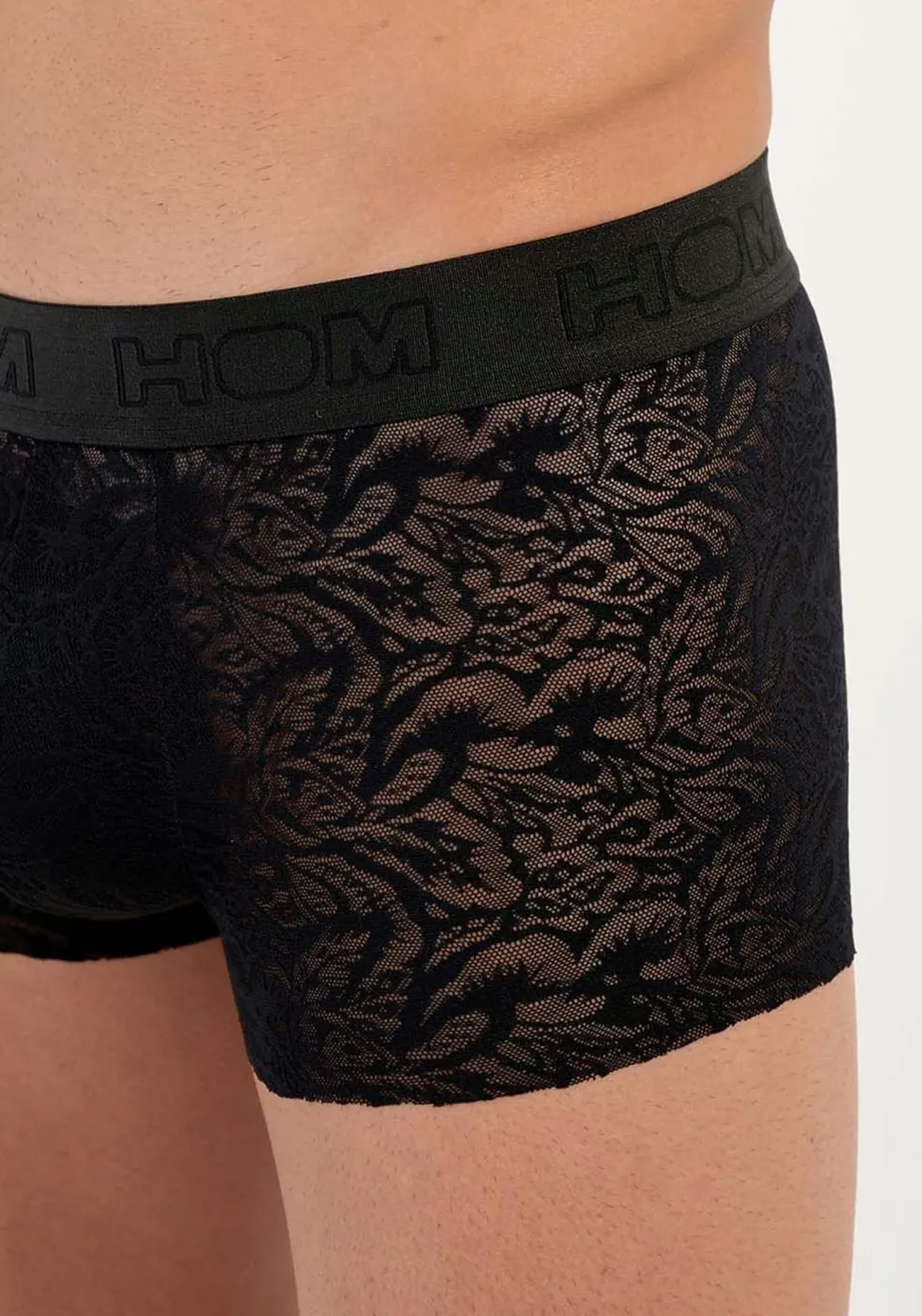 HOM Free cut lace trunk (1-pack), heren boxer, zwart