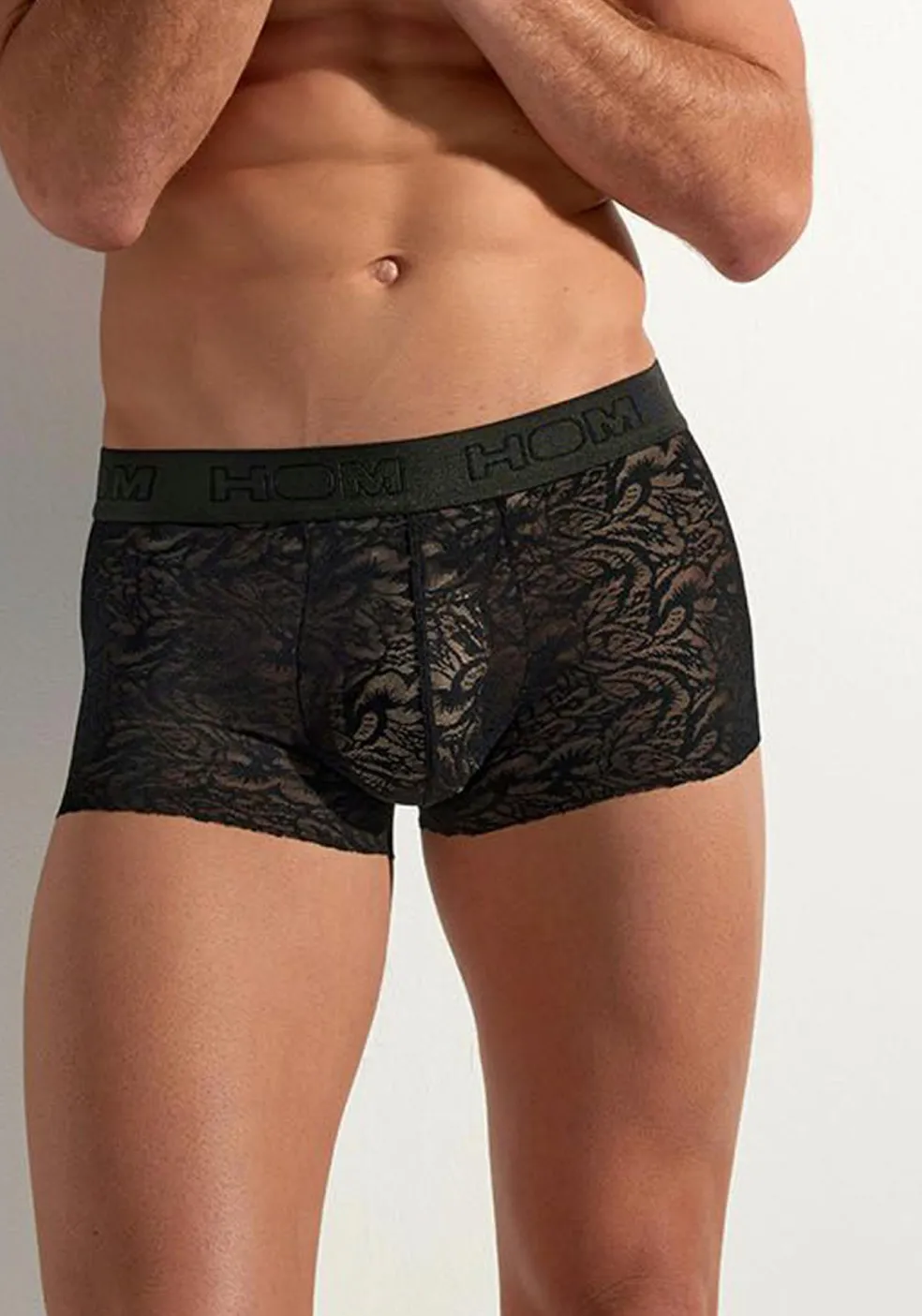 HOM Free cut lace trunk (1-pack), heren boxer, zwart