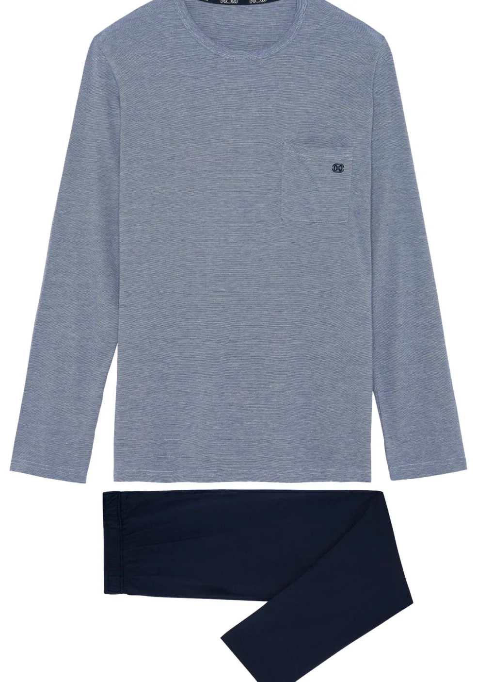 HOM Modal comfort long sleepwear, heren pyjama, donkerblauw