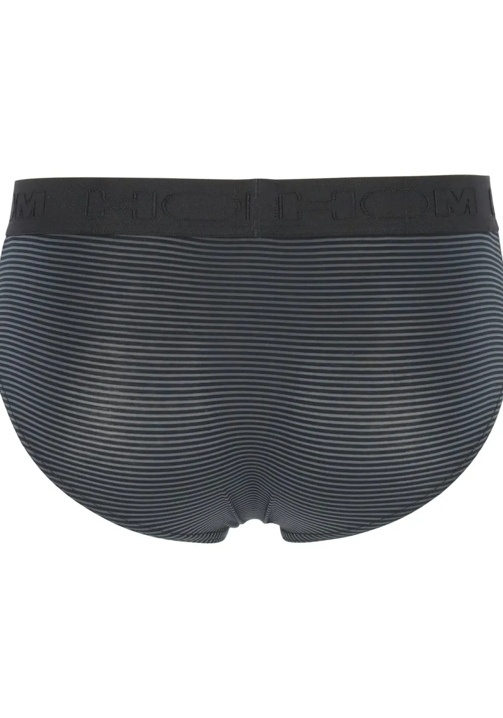 HOM Simon mini briefs HO1 (1-pack), herenslip met horizontale gulp, zwart gestreept