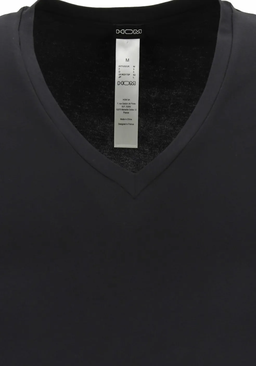 HOM Supreme Cotton tee-shirt (1-pack), heren T-shirt V-hals, zwart