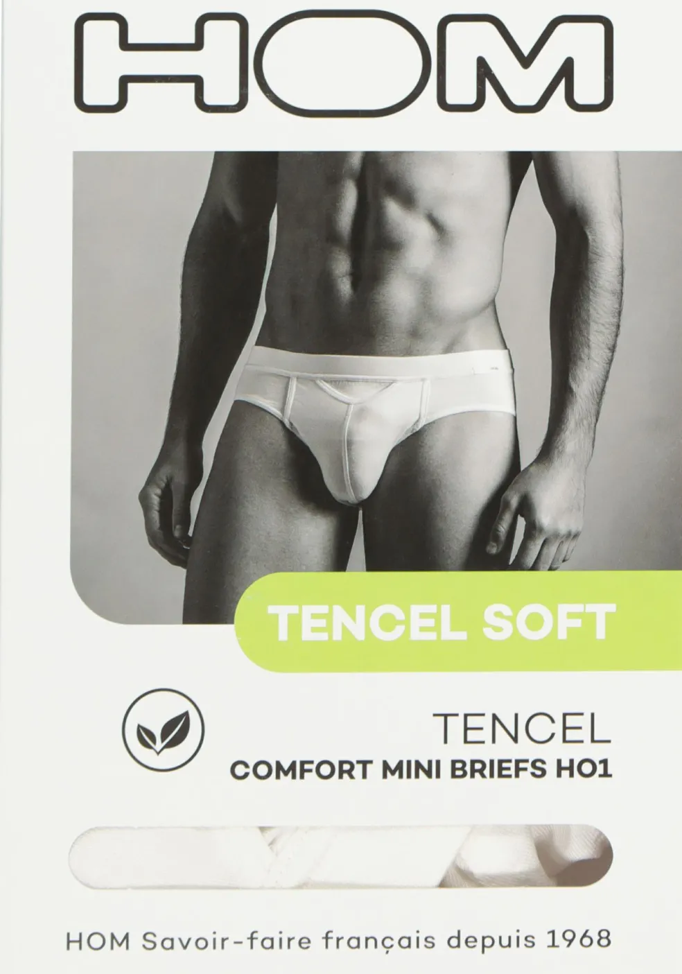HOM Tencel soft comfort mini briefs HO1 (1-pack), heren slip met horizointale gulp, wit