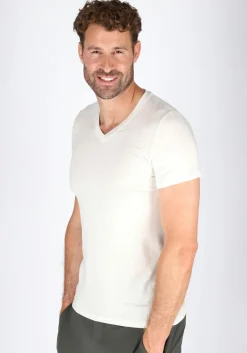 HOM Tencel soft tee-shirt v neck (1-pack), heren T-shirt V-hals, wit