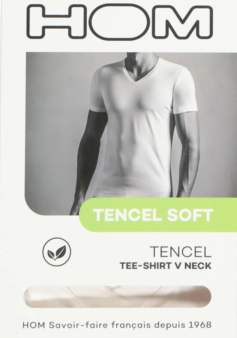 HOM Tencel soft tee-shirt v neck (1-pack), heren T-shirt V-hals, wit
