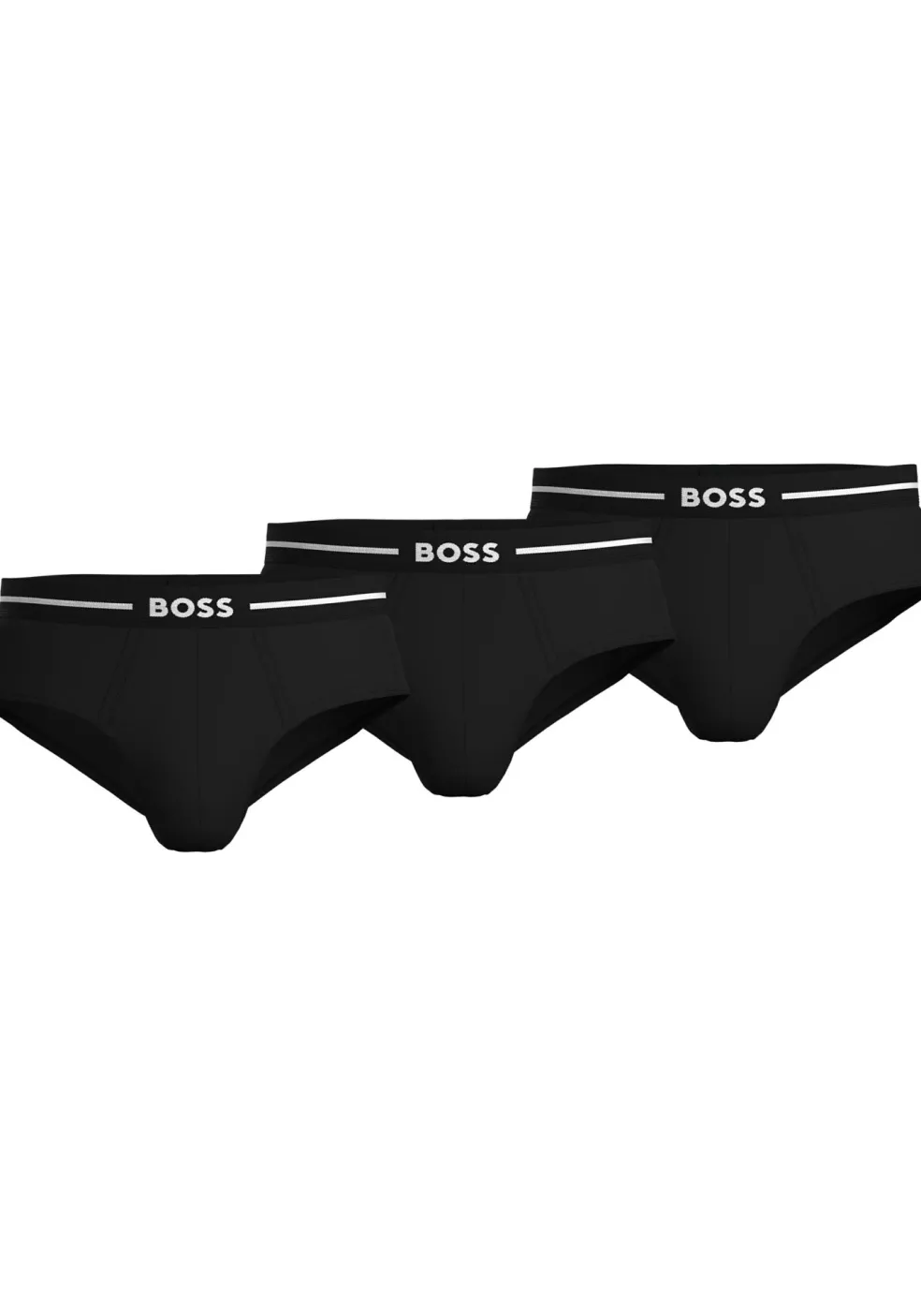 HUGO BOSS Bold hipster briefs (3-pack), heren slips, zwart