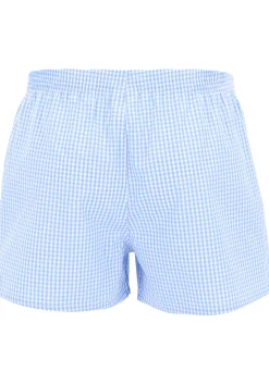 HUGO BOSS boxershorts woven (2-pack), heren boxers wijd model, lichtblauw geruit en gestreept
