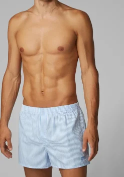 HUGO BOSS boxershorts woven (2-pack), heren boxers wijd model, lichtblauw geruit en gestreept
