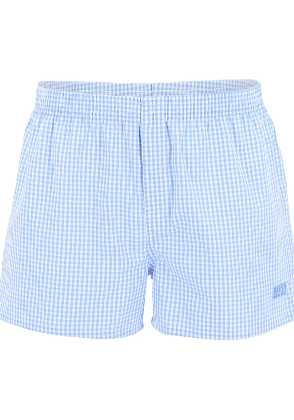 HUGO BOSS boxershorts woven (2-pack), heren boxers wijd model, lichtblauw geruit en gestreept