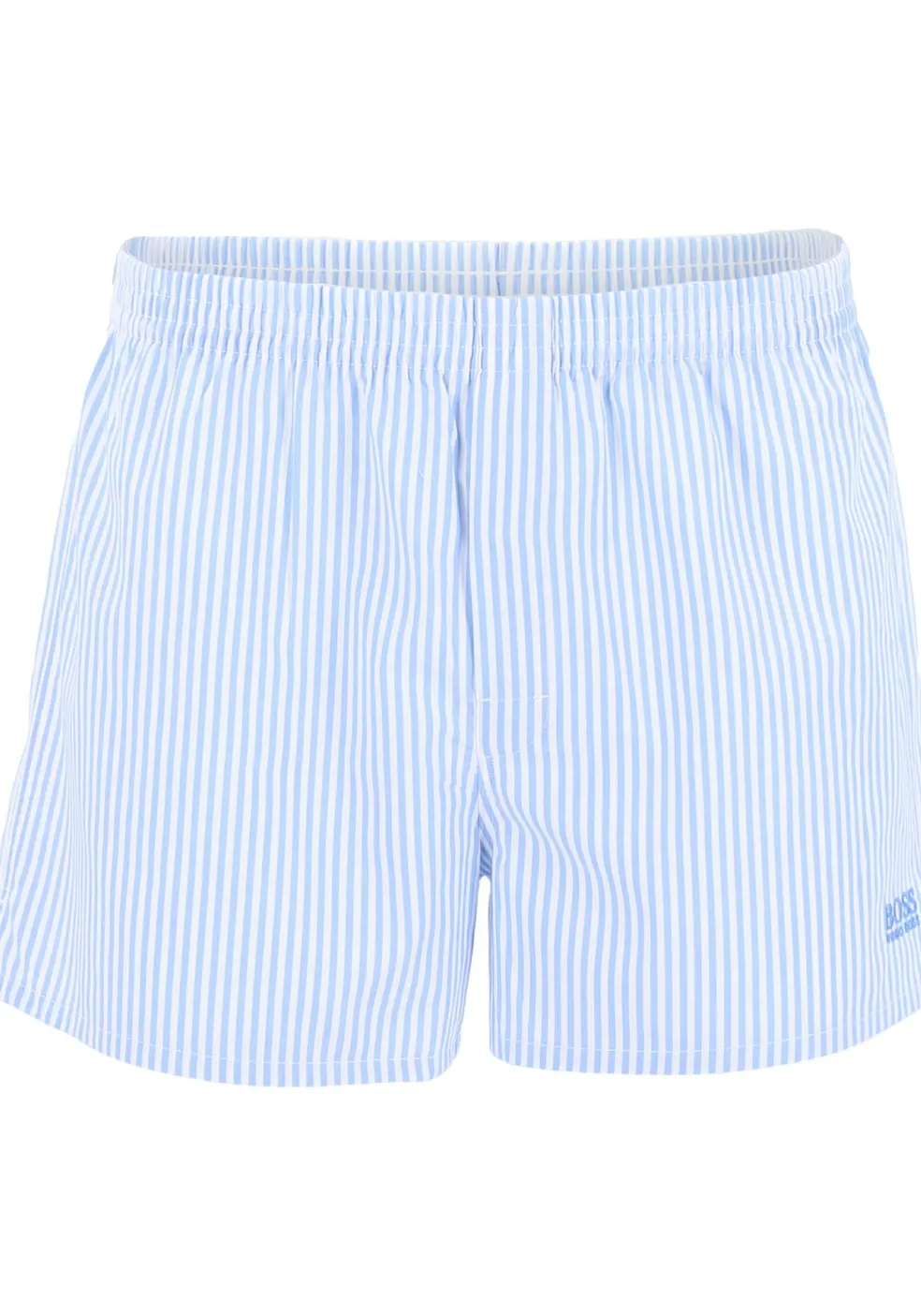 HUGO BOSS boxershorts woven (2-pack), heren boxers wijd model, lichtblauw geruit en gestreept