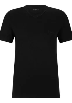 HUGO BOSS Classic T-shirts regular fit (3-pack), heren T-shirts V-hals, zwart