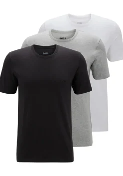 HUGO BOSS Classic T-shirts regular fit (3-pack), heren T-shirts O-hals, zwart, grijs, wit