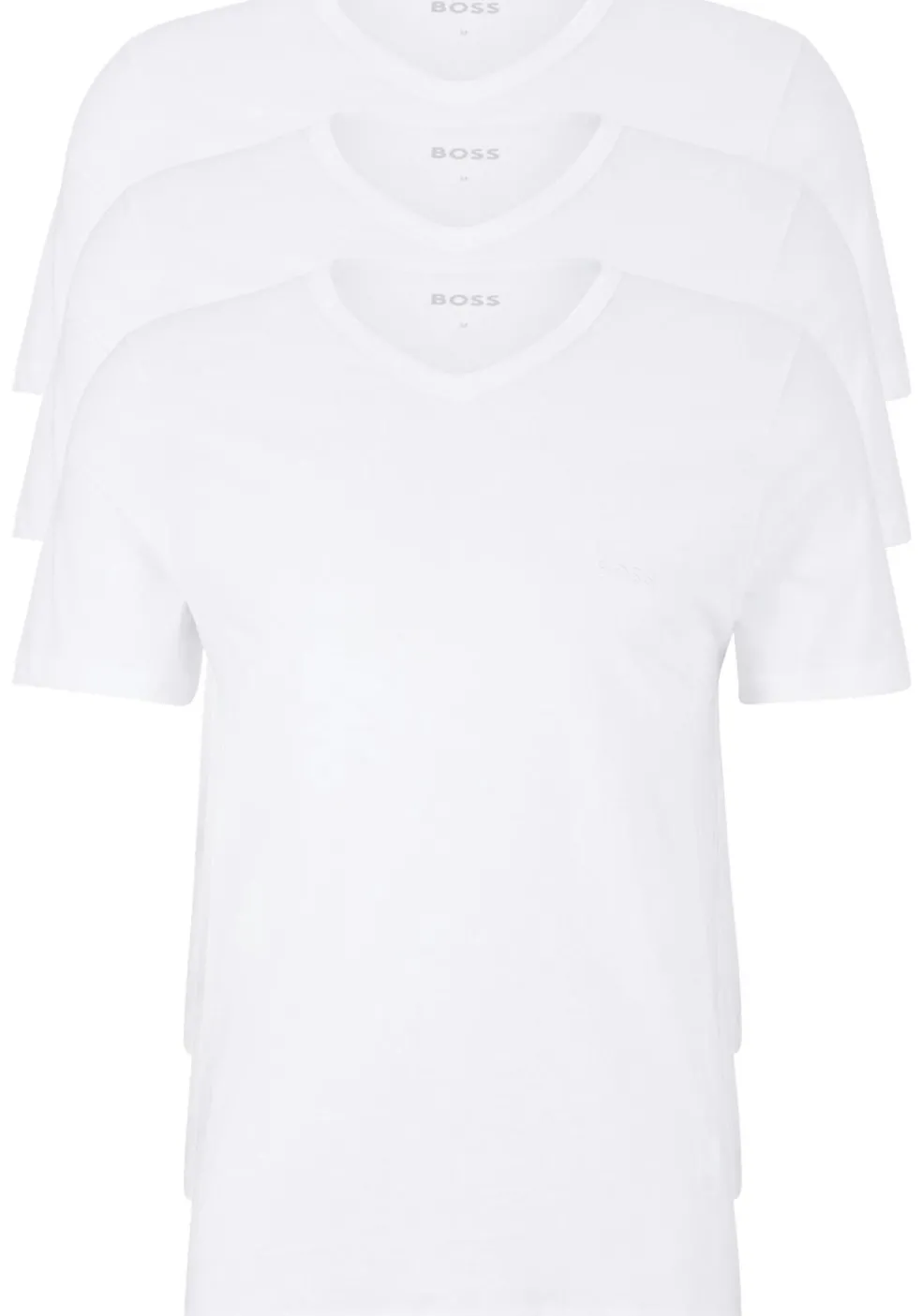 HUGO BOSS Classic T-shirts regular fit (3-pack), heren T-shirts V-hals, wit
