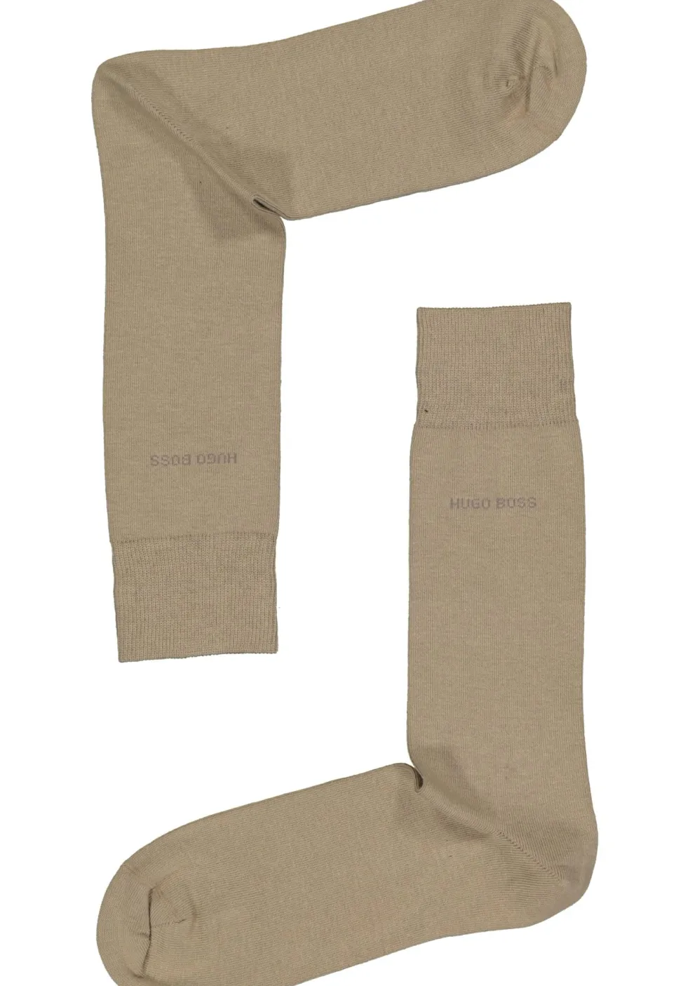 HUGO BOSS Cotton Uni (2-pack), herensokken katoen, beige