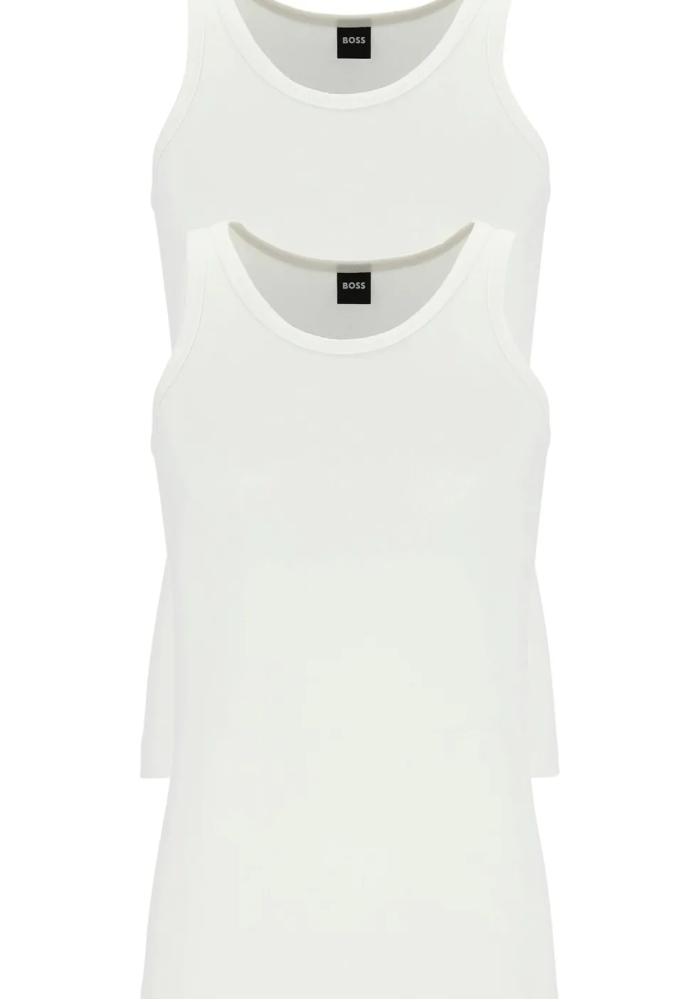 HUGO BOSS Modern stretch tanktops slim fit (2-pack), heren singlets O-hals, wit