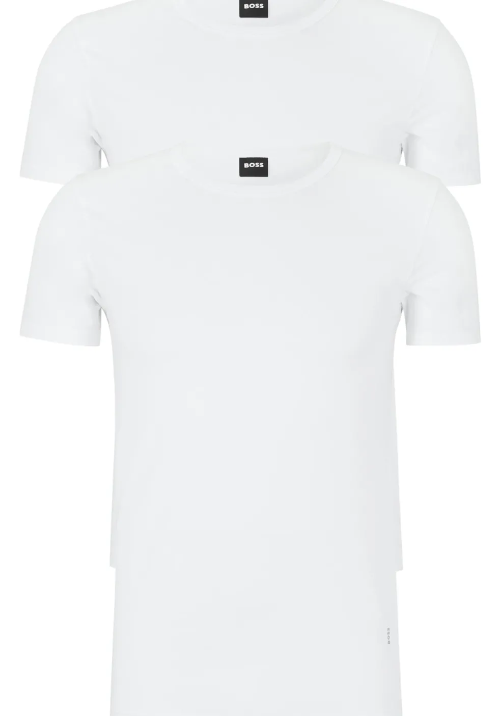 HUGO BOSS Modern stretch T-shirts slim fit (2-pack), heren T-shirts O-hals, wit
