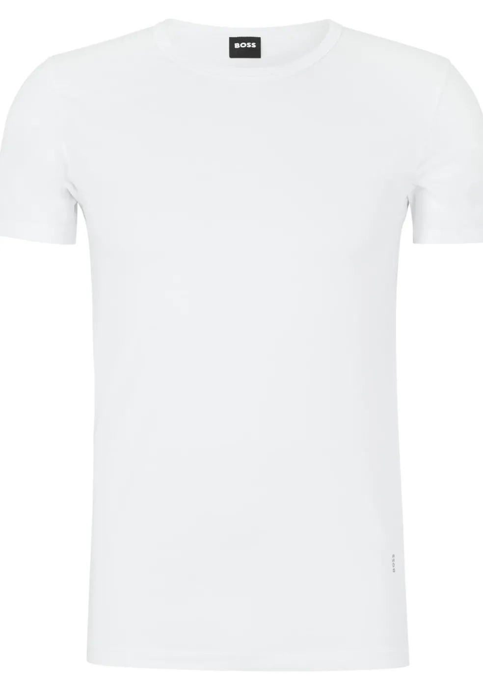 HUGO BOSS Modern stretch T-shirts slim fit (2-pack), heren T-shirts O-hals, wit