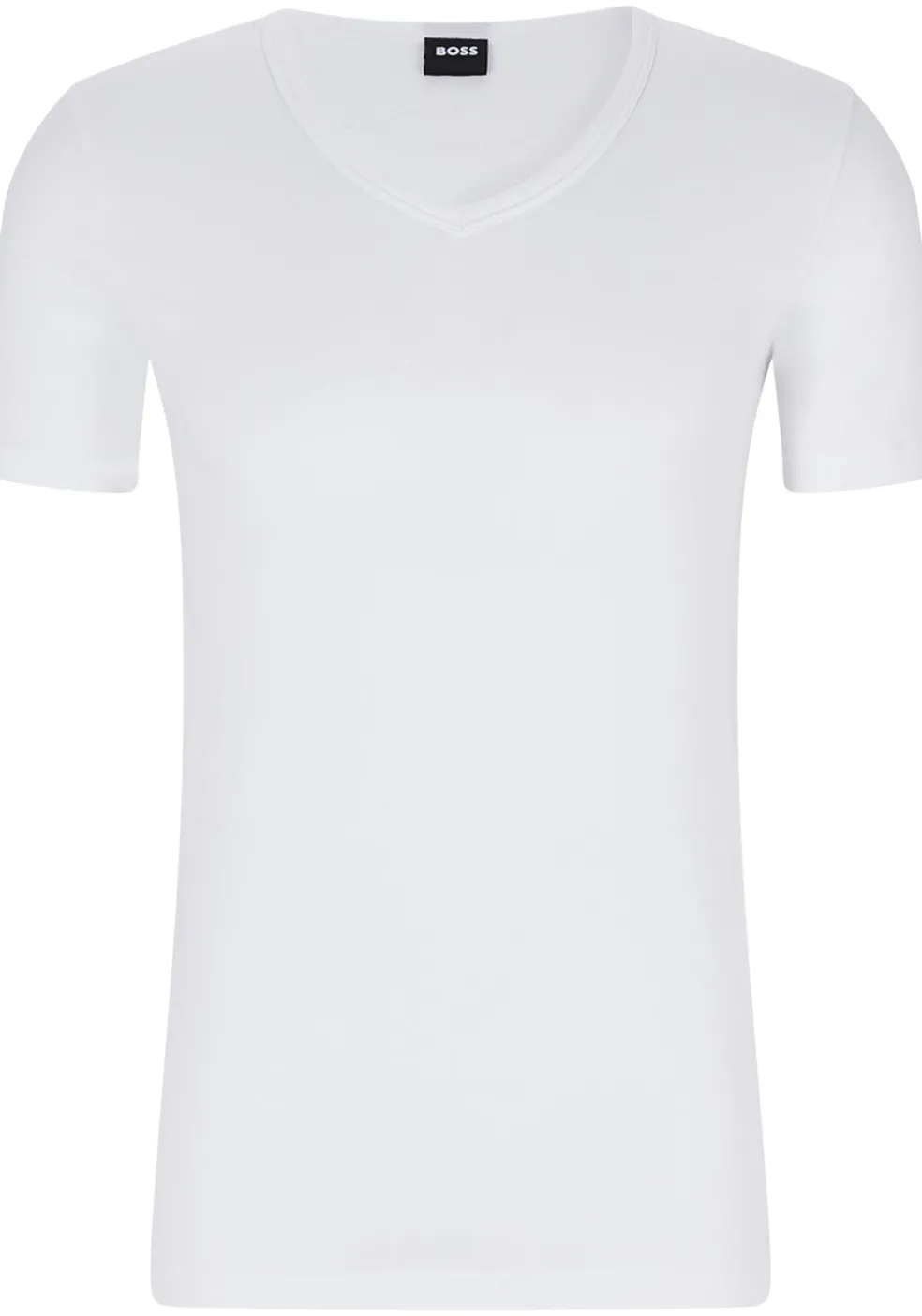HUGO BOSS Modern stretch T-shirts slim fit (2-pack), heren T-shirts V-hals, wit
