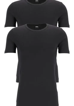 HUGO BOSS Modern stretch T-shirts slim fit (2-pack), heren T-shirts O-hals, zwart