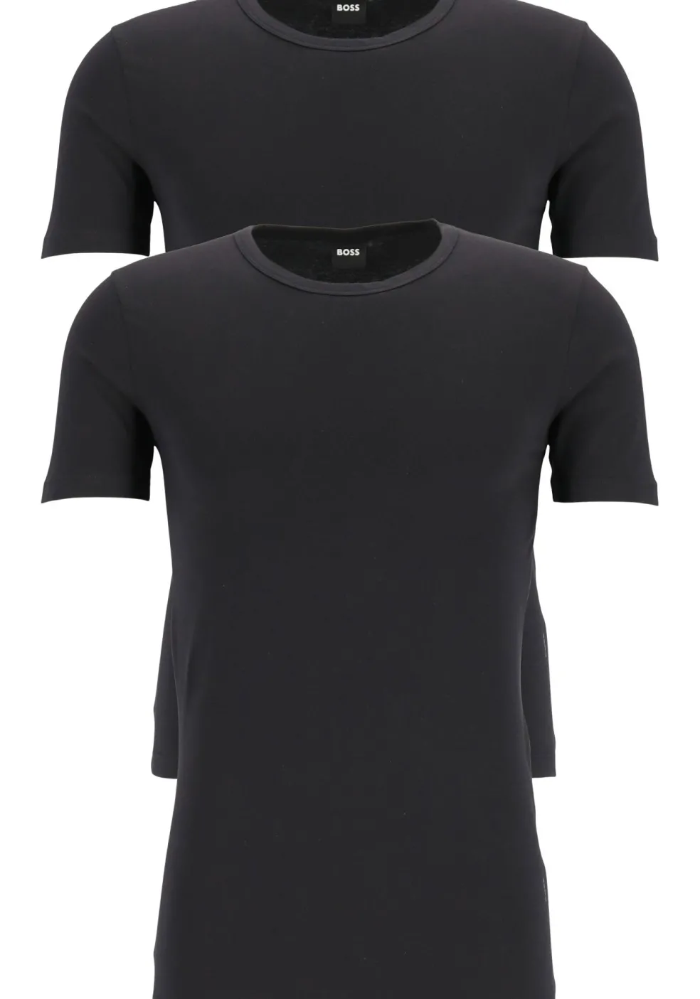 HUGO BOSS Modern stretch T-shirts slim fit (2-pack), heren T-shirts O-hals, zwart