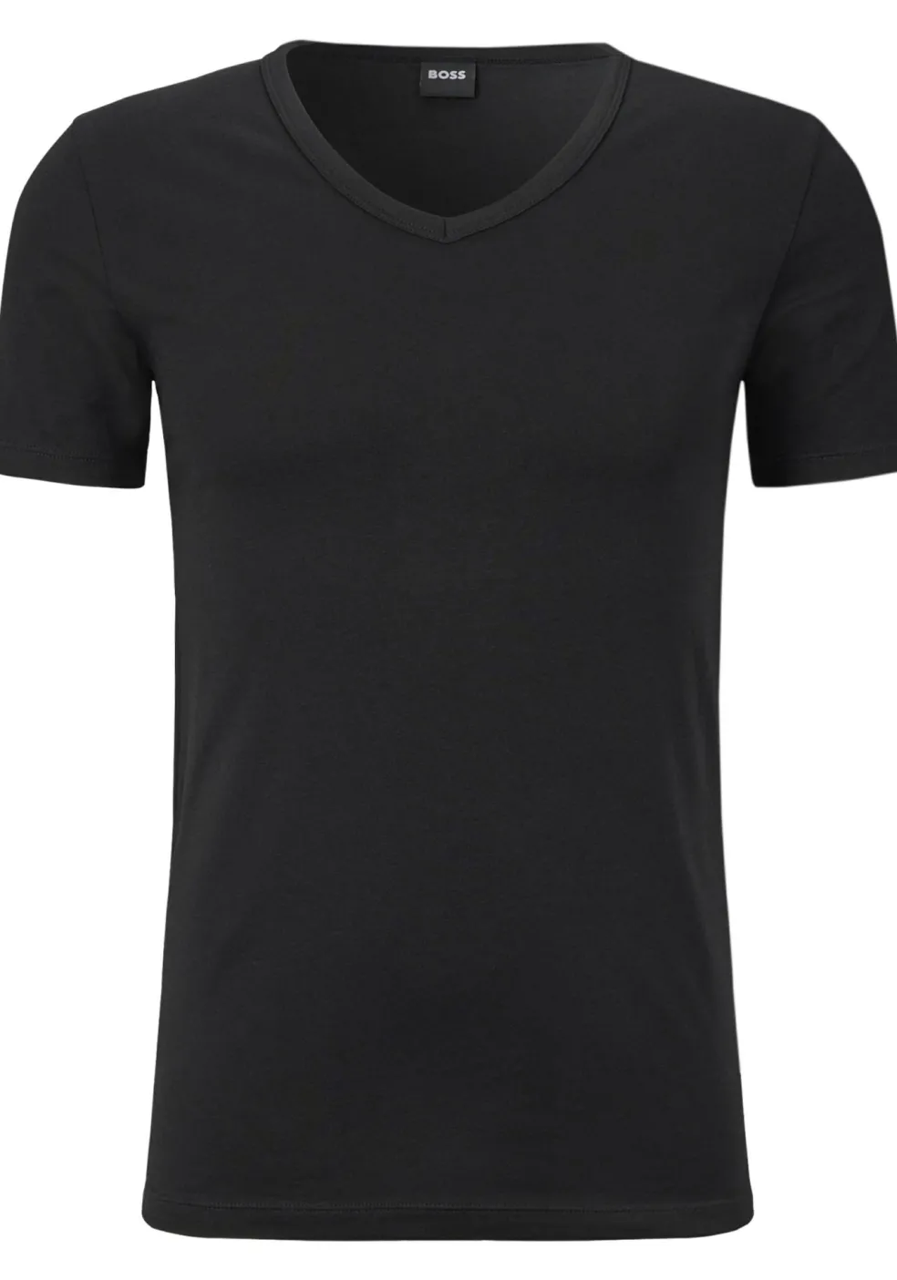 HUGO BOSS Modern stretch T-shirts slim fit (2-pack), heren T-shirts V-hals, zwart