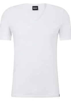 HUGO BOSS Motion stretch T-shirt slim fit (1-pack), heren T-shirt V-hals, wit