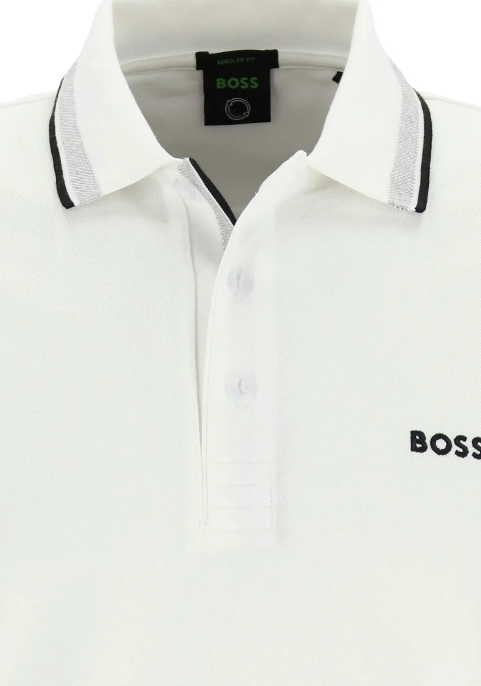 HUGO BOSS Paddy regular fit polo, heren polo korte mouw, wit (contrast)